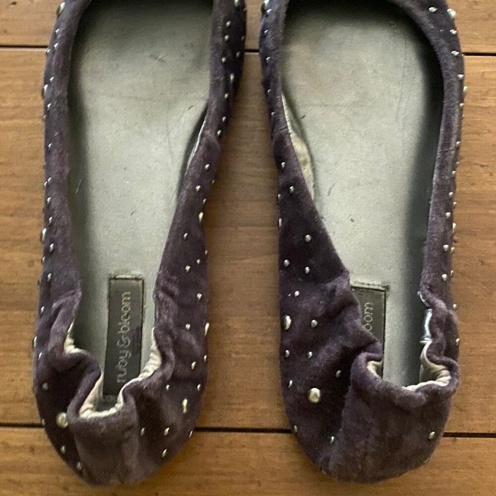 Women's Ruby & Bloom Purple Suede Size 8.5 Flats - Picture 11 of 11